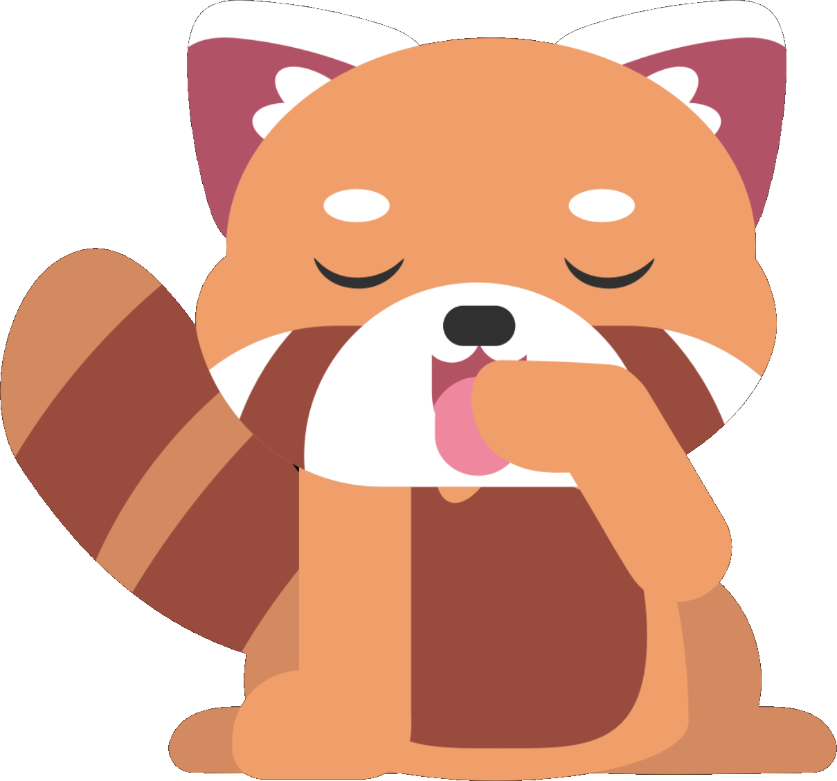 Red panda eating